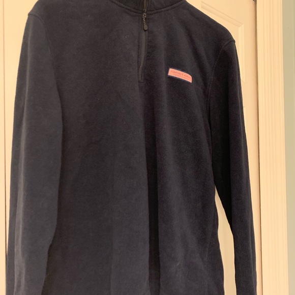 Vineyard vines navy blue fleece pullover - Picture 2 of 3